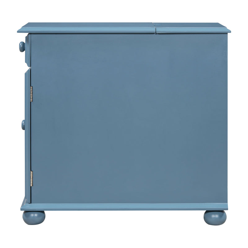 Vintage Flip Top Side Table With USB Ports