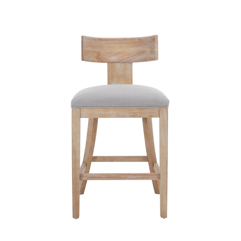 Upholstered Counter Height Bar Stools With Solid Rubber Wood Frame (Set of 2)