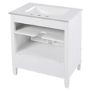 Vintage Style Bathroom Vanity With Sink, Multi Functional Storage, Soft-Closing Door