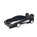 Twin Size Race Car-Shaped Platform Bed with Wheels, Black