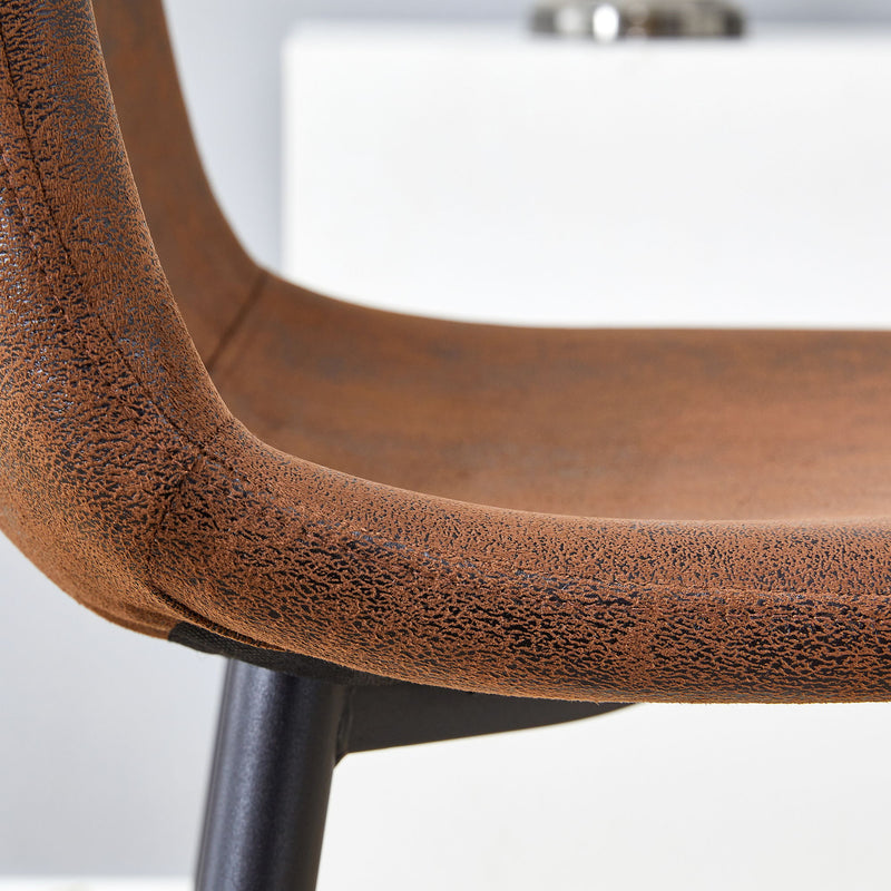 Modern Black Pu Bar Chair Rounded Backrest (Set of 2)