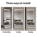 LED Mirror Full Length Mirror With Lights Wide Standing Tall Full Size Mirror For Bedroom Giant Full Body Mirror Large Floor Mirror With Lights Stand Up Dressing, Big Lighted Mirror - Black