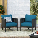 Outdoor Acacia Wood Club Chairs With Cushions