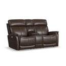 View - Power Reclining Loveseat With Console, Power Headrest & Lumbar