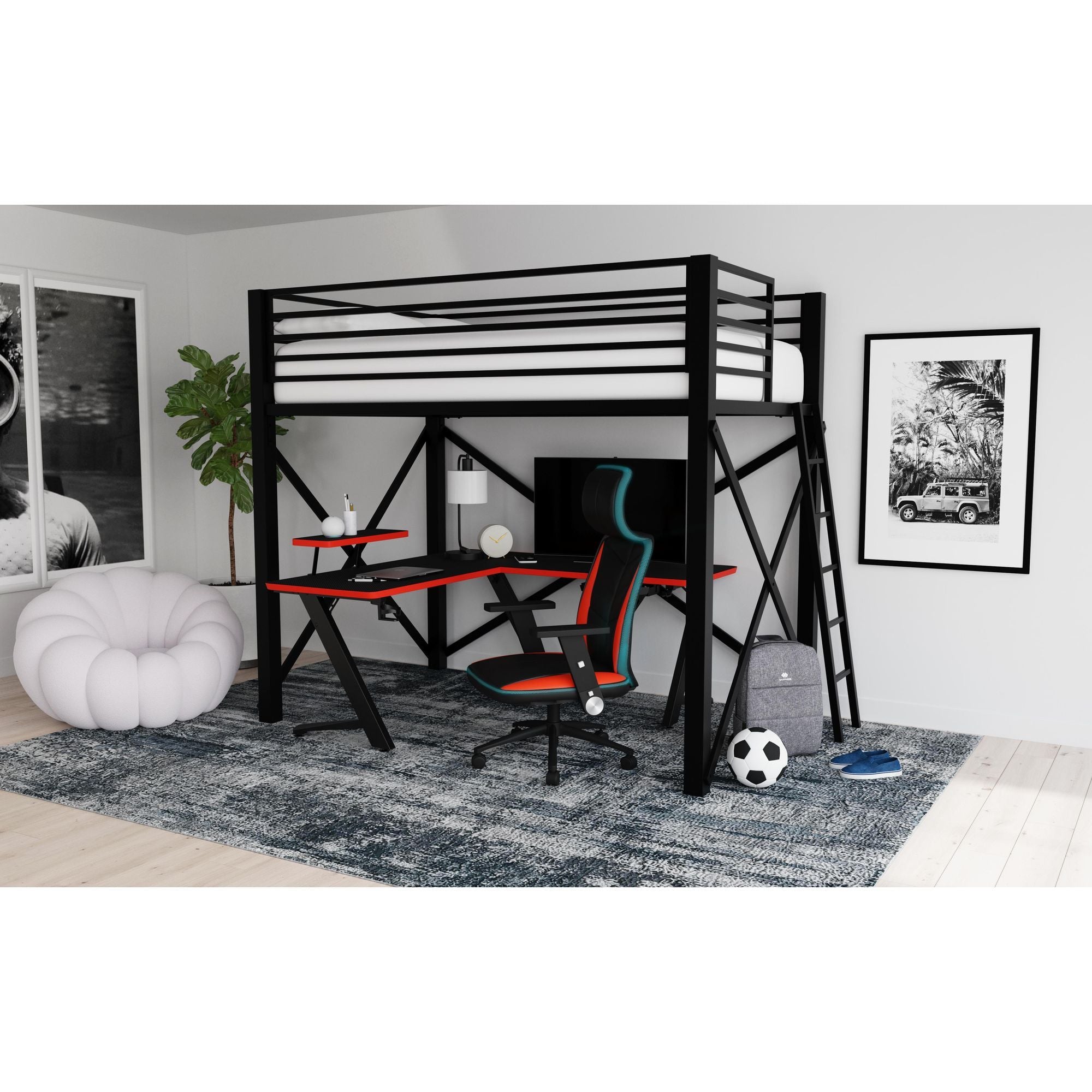 Waterside - L-Shape Desk - Black - Atlantic Fine Furniture Melbourne FL