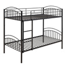 Twin Over Twin Bunk Bed, Divided Into Two Beds - Black