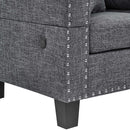 Camden - Power Sectional Sofa With Storage Ottoman And Built In Charging Ports - Gray