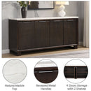 Edwyn - Server With Marble Top - Natural Marble Top & Espresso Finish