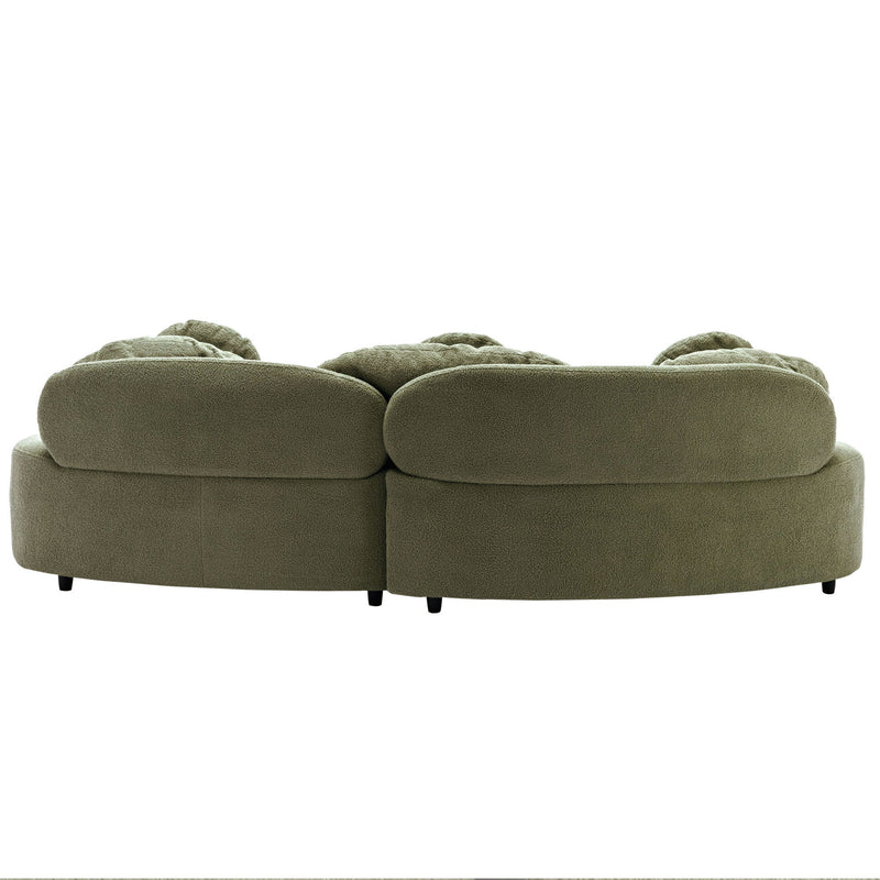 Modern Living Room Sofa Lamb Velvet Upholstered For Home