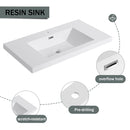 Modern Freestanding Bathroom Vanity With Resin Sink & Soft Close Cabinet Doors