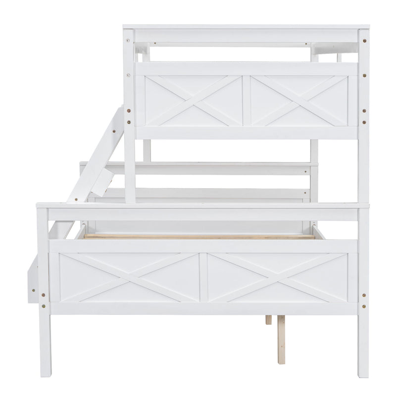 Bunk Bed With Ladder And Safety Guardrail