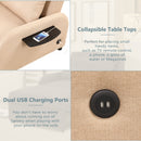 Versatile Pull Out Sofa Sleeper 3 In 1 With Wing Table & USB Charge, Compact Design