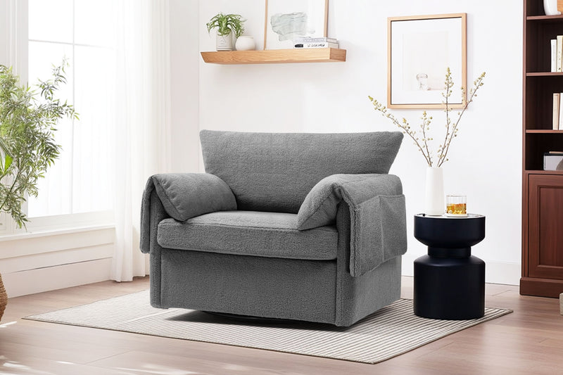 Oversized Swivel Armchair Modern Chair & Single Sofa Lounge, Comfortable Seating For Living Room