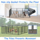 Dog Pens Outdoor Height Foldable 12 Panels Heavy Duty Metal Portable Dog Playpen Indoor Anti Rust Exercise Dog Fence With Doors For Pets Play Pen For RV Camping Yard - Black