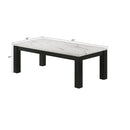 Modern 3 Piece Living Room Table Set With Faux Marble Top Wooden - Black / White