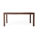 Acacia Wood Outdoor Dining Table With Slatted Top - Dark Brown