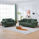 3 Seater Sofa With Tufted Upholstery, Rolled Arms, Nailhead Trim