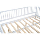 Full Size Daybed with Trundle and Support Legs, White