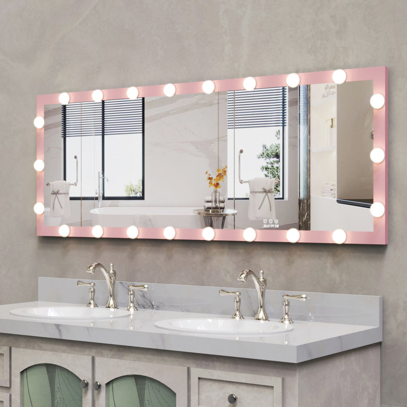Full Length Mirror With Lights Full Body Vanity Mirror With 3 Color Modes Lighted Standing Floor Mirror For Dressing Room Bedroom Wall Mounted Touch Control