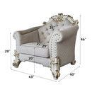 Vendom II - Chair - Two Tone Ivory Fabric & Antique Pearl Finish - Atlantic Fine Furniture Inc