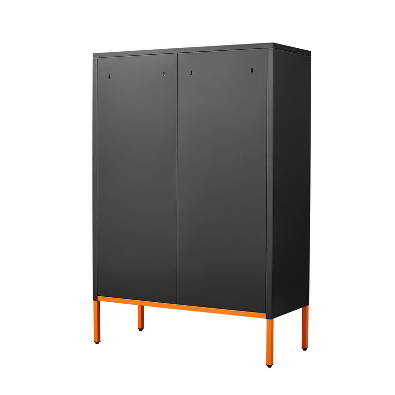 Gjg Hua - Shoe Cabinet With Ergonomic Steel Handle And Breathable Butterfly Door - Black