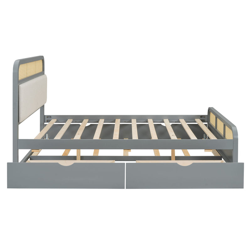 Platform Bed With Trundle And 2 Drawers