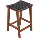 James - Mid-Century Modern Genuine Leather Counter Stool