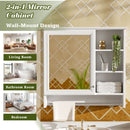Wall Mount 2 In 1 Mirror Cabinet With Adjustable Shelf, Soft-Closing Hinges
