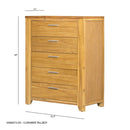 5 Drawer Dresser - Natural Wood / Brown