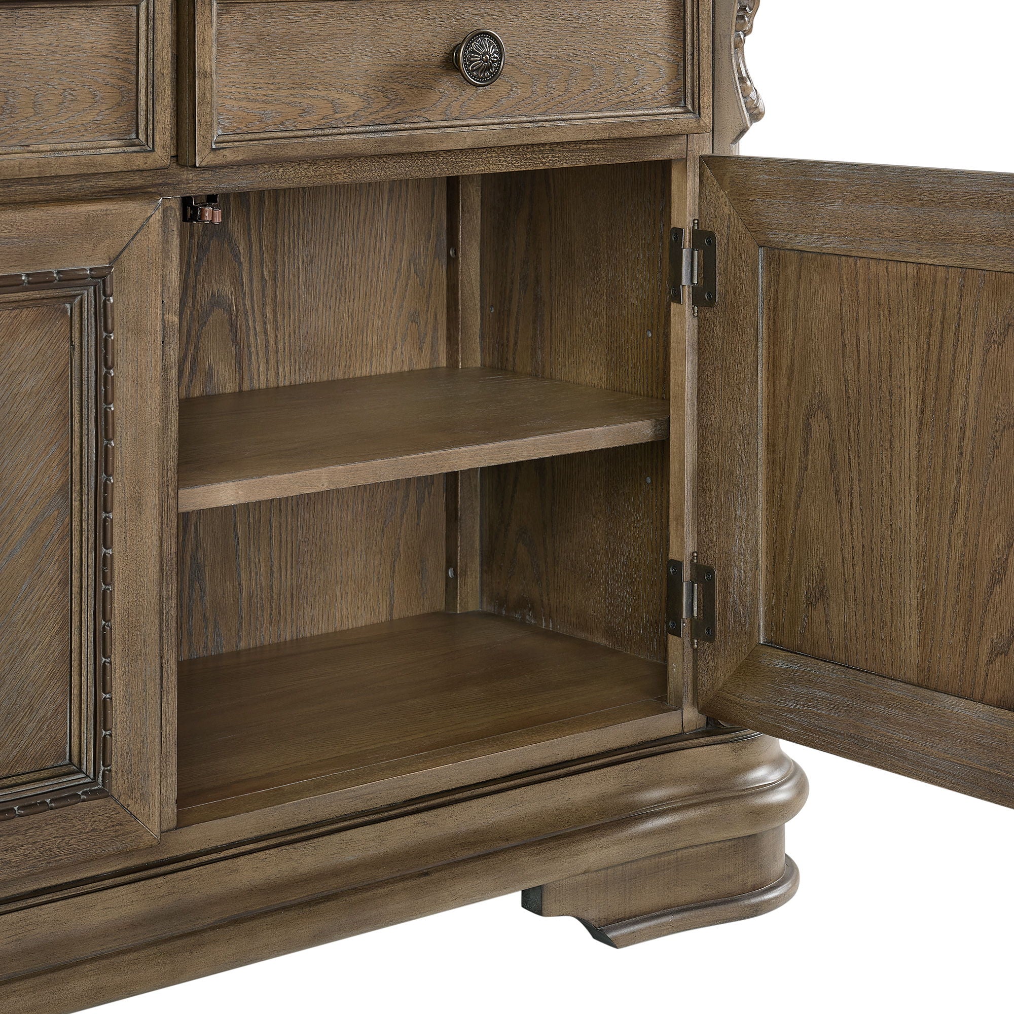 Madison Park - Server & Hutch With Led - Walnut