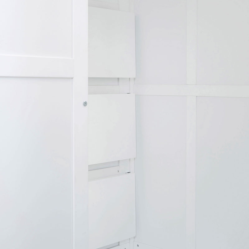 Loft Bed With Wardrobe, Desk And Shelves