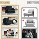 Mid Century Modern Foldable Sofa Bed, 3 In 1 Convertible Sleeper With 3 Pillows