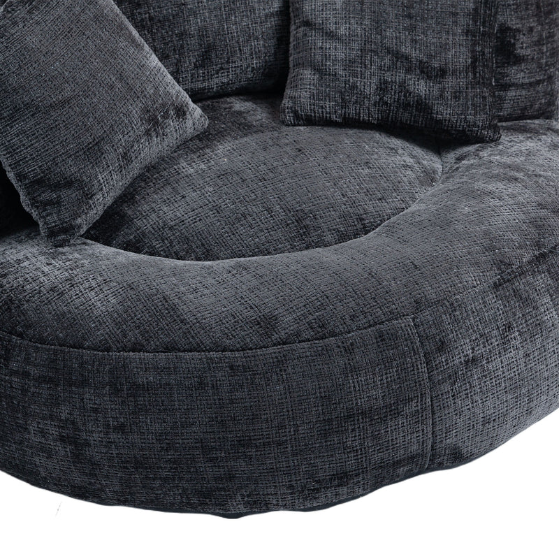 Lazy Sofa High Back Bean Bag Chair Couch With 3 Pillows