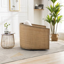 Barrel, Comfy Round Accent Sofa Chair With 360 Degree Swivel, Leisure Arm