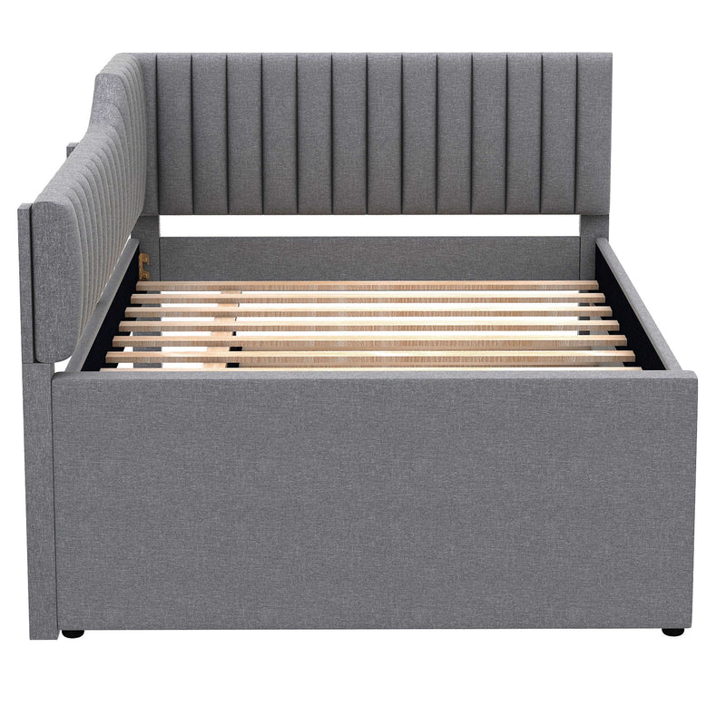 Upholstered Daybed With Trundle And 3 Drawers