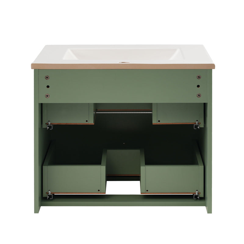 Wall Mounted Bathroom Vanity With 2 Drawers, Ideal For Small Bathrooms