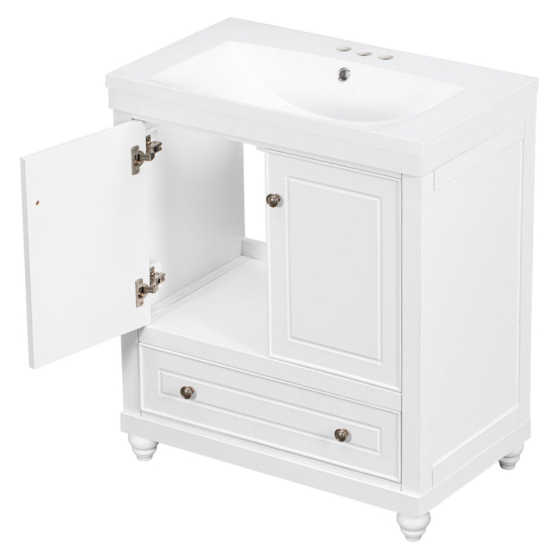 Bathroom Vanity With Sink, Combo, Cabinet With Doors And Drawer, Solid Frame And MDF Board