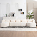 Upholstered Sofa Free Combined Sofa Couch With 2 Chaise Lounge And Five Back Pillows For Living Room