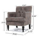 Vitality - Club Chair With Button Tufted Diamond Stitching And Turned Legs