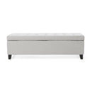 Home Mission - Upholstered Storage Ottoman Bench - Light Gray