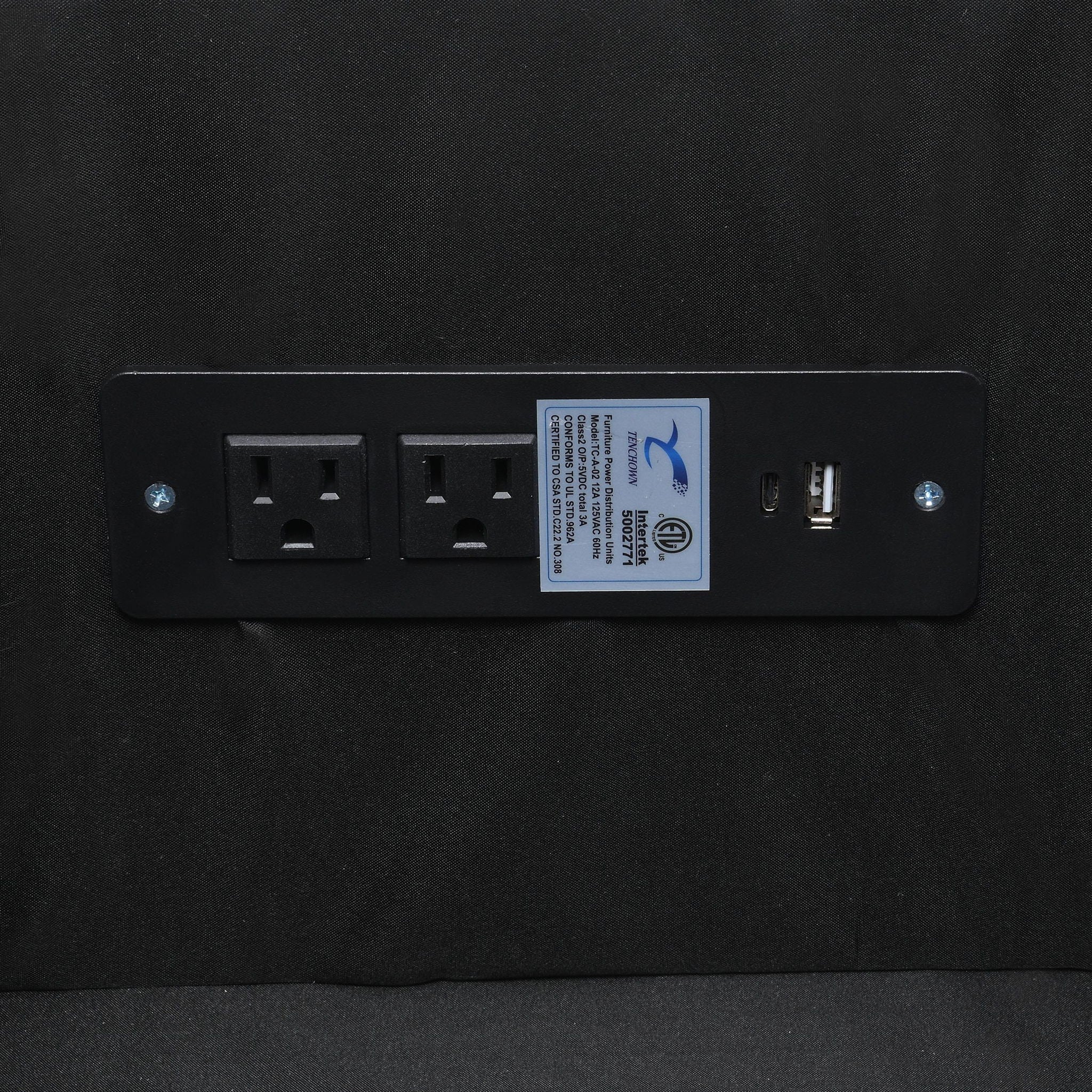 Collins Upholstered Modular Storage Console Dark Grey