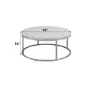 Zaidee - Coffee Table With Marble - Marble Top & Nickel