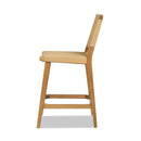 Pierre - Farmhouse Saddle Kitchen Island Counter Stool With Back - Sunkissed Beige Leather / Natural