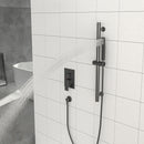 Ceiling Mounted Square Shower System With Adjustable Slide Bar, 16" Rainfall Shower With Handheld - Matte Black