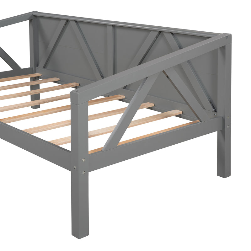 Twin size Daybed, Wood Slat Support, Gray