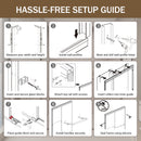 Double Sliding Shower Door, Semi-Frameless Bypass Bathroom Sliding Door With 1/4" (6 Mm) Tempered Glass For Walk-In Shower