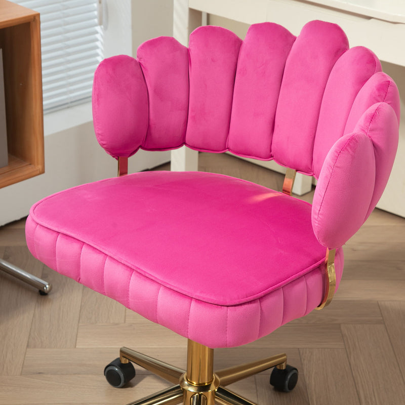 Modern Velvet Home Office Desk Chair With Adjustable Height And Swivel Wheels