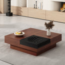 Italian Retro Inspired Acacia Wood Storage Coffee Table - Brown / Black