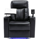 Premium Power Recliner & Storage Arms, Cupholders, Swivel Tray Table And Cell Phone Stand - Black