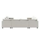 Modular Sectional Reversible U Shaped Couch Set, Free Combination Minimalist Style, Oversized 8 Seat Convertible Sofa